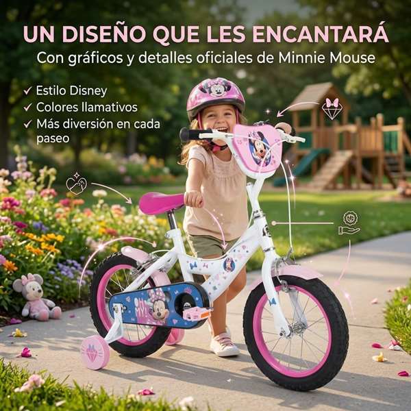 Huffy Bicicleta Minnie con Ruedas de 14 Pulgadas para Niñas de 4 a 6 Años - Modelo Huffy14" Huffy Bicicleta Minnie con Ruedas de 14 Pulgadas para Niñas de 4 a 6 Años - Modelo Huffy14"