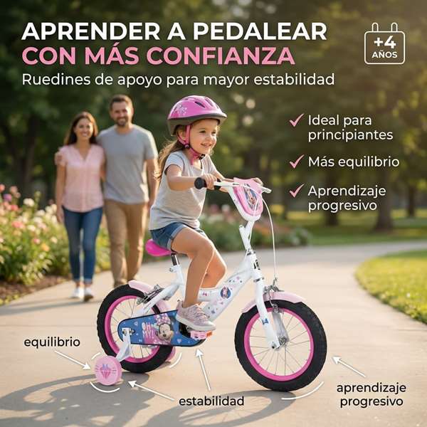 Huffy Bicicleta Minnie con Ruedas de 14 Pulgadas para Niñas de 4 a 6 Años - Modelo Huffy14" Huffy Bicicleta Minnie con Ruedas de 14 Pulgadas para Niñas de 4 a 6 Años - Modelo Huffy14"