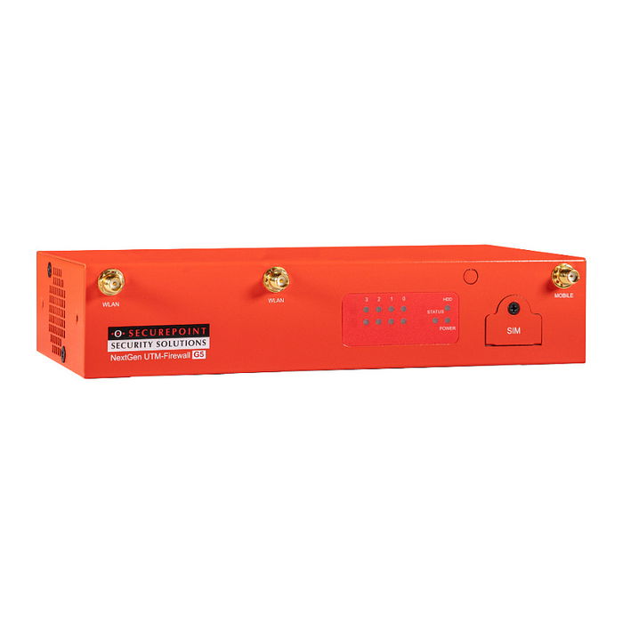 Securepoint RC100 G5 Security UTM Appliance: Firewall 3.74 Gbps, VPN 0.69 Gbps, Wi-Fi 5, 4 Puertos Gigabit, 25 Usuarios, Montaje Rack
