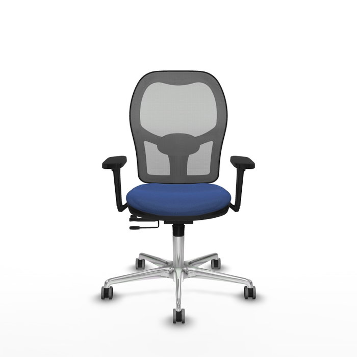 PIQUERAS Y CRESPO Silla de oficina Jorquera con mecanismo Sincro/Traslack, Azul marino y Gris