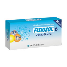 Specchiasol Fisiosol 6 Zinc Cobre (ZN-CU) 20 viales - Oligoelementos para crecimiento y hormonas