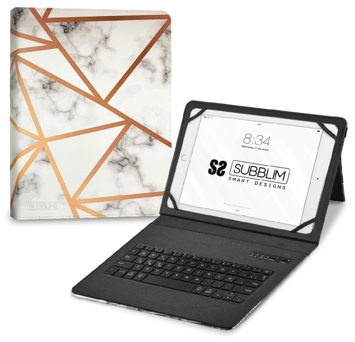 Subblim Keytab Pro BT Trendy Mármol Blanco Funda con Teclado