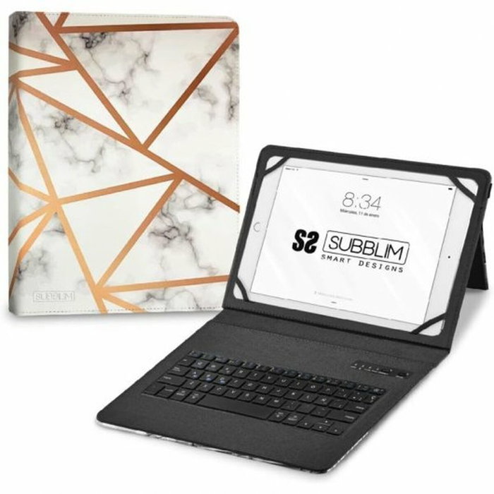 Subblim Keytab Pro BT Trendy Mármol Blanco Funda con Teclado
