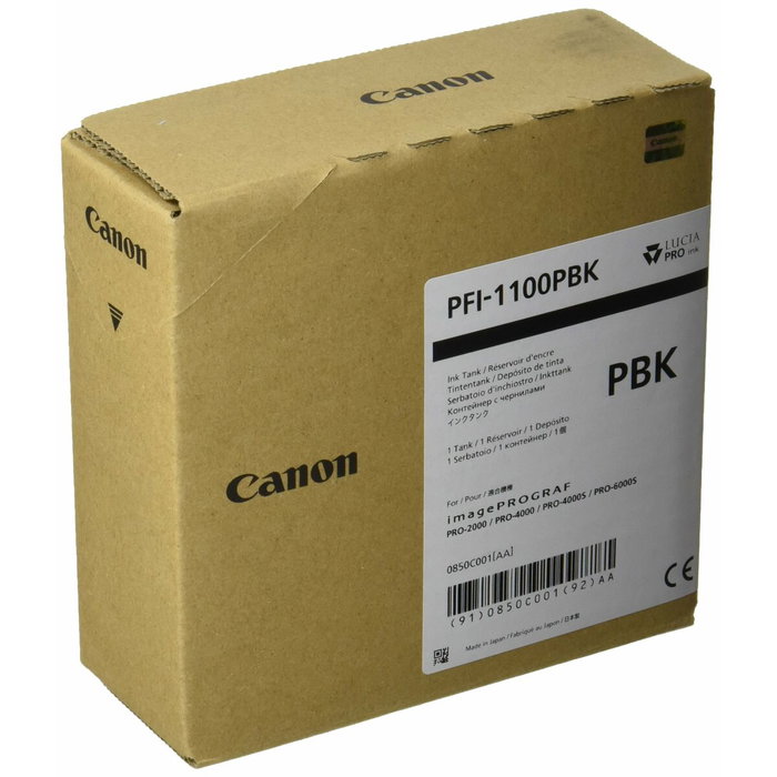 Canon Cartucho de Tinta Negro Foto PFI-1100 160ml Canon Cartucho de Tinta Negro Foto PFI-1100 160ml