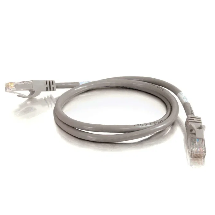 C2G 83366 Cable de Red Patch Cat 6 UTP RJ45 Macho-Macho 1m Gris, Blindaje U/UTP, Contactos Chapados en Oro, Con Protección Antienganche