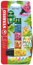 STABILO Estuche 5 Marcadores Boss Mini Animal Vibes Surtidos