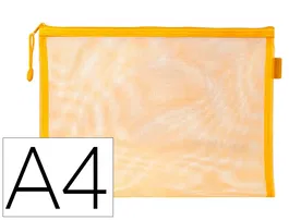 Liderpapel Bolsa zipper bag de Poliéster Transpirable Multiusos Din A4, Amarillo