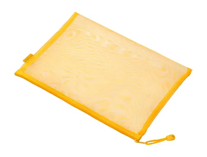 Liderpapel Bolsa zipper bag de Poliéster Transpirable Multiusos Din A4, Amarillo