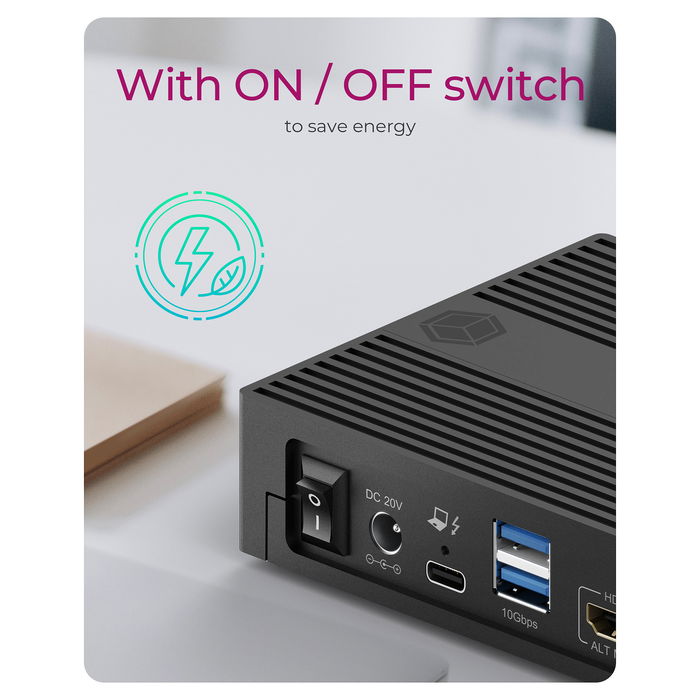 ICY BOX Docking Station USB-C Hub con 4x USB-A, 2x USB-C, 2x HDMI, DisplayPort - Negro