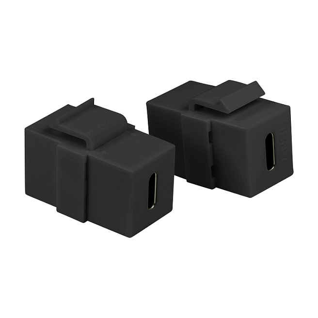 LogiLink Acoplador Keystone USB 3.1 Gen2 Type-C C/F a USB-C/F Negro