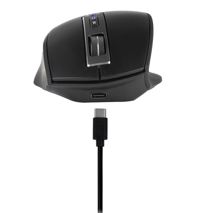 NGS Blur-Rb Ratón Inalámbrico Multidispositivo Bluetooth Recargable Láser 2.4GHz USB-A/USB-C, BT4.0, DPI Ajustable 800/1600/3200, 6 Botones, Ergonómico Diestro, Plug and Play