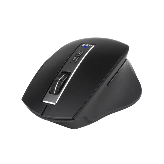 NGS Ratón Inalámbrico Recargable Bluetooth 5.0/3.0 + 2.4GHz Multidispositivo BLUR-RB - Sensor Láser 3200 DPI Ajustable, Ergonómico para Diestros, Negro