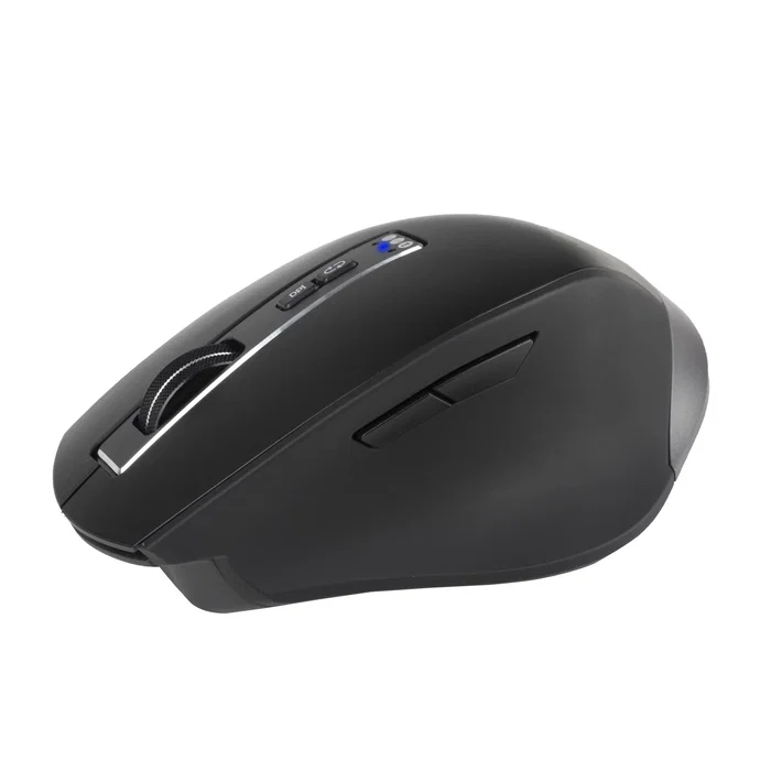 NGS Ratón Inalámbrico Recargable Bluetooth 5.0/3.0 + 2.4GHz Multidispositivo BLUR-RB - Sensor Láser 3200 DPI Ajustable, Ergonómico para Diestros, Negro