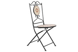 DKD Home Decor Silla Terraza Y Jardin Multicolor Negro Forja Ceramica 50 x 90 x 42 cm