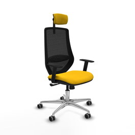 PIQUERAS Y CRESPO Silla de oficina Mardos con mecanismo Sincro, Amarillo y Negro