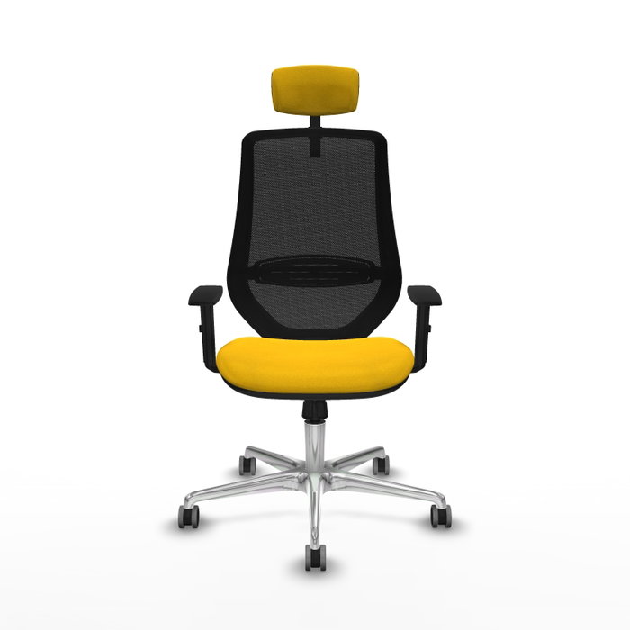PIQUERAS Y CRESPO Silla de oficina Mardos con mecanismo Sincro, Amarillo y Negro