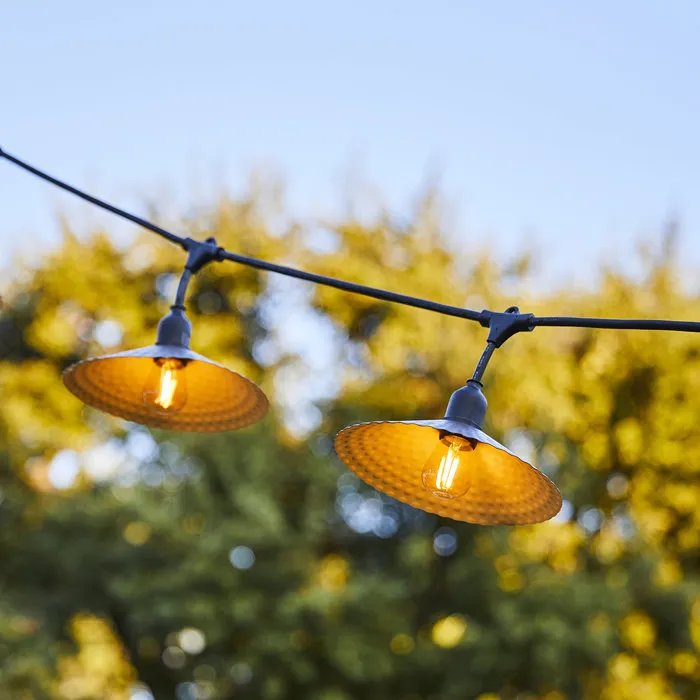Lumisky LUM3666162005900 Guirnalda de Luces Exteriores VINTY Light Conectable, 10 Bombillas LED de Filamento E27, Blanco Cálido, 6 Metros