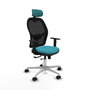 PIQUERAS Y CRESPO Silla de oficina Jorquera con mecanismo Sincro/Traslack, Turquesa y Negro
