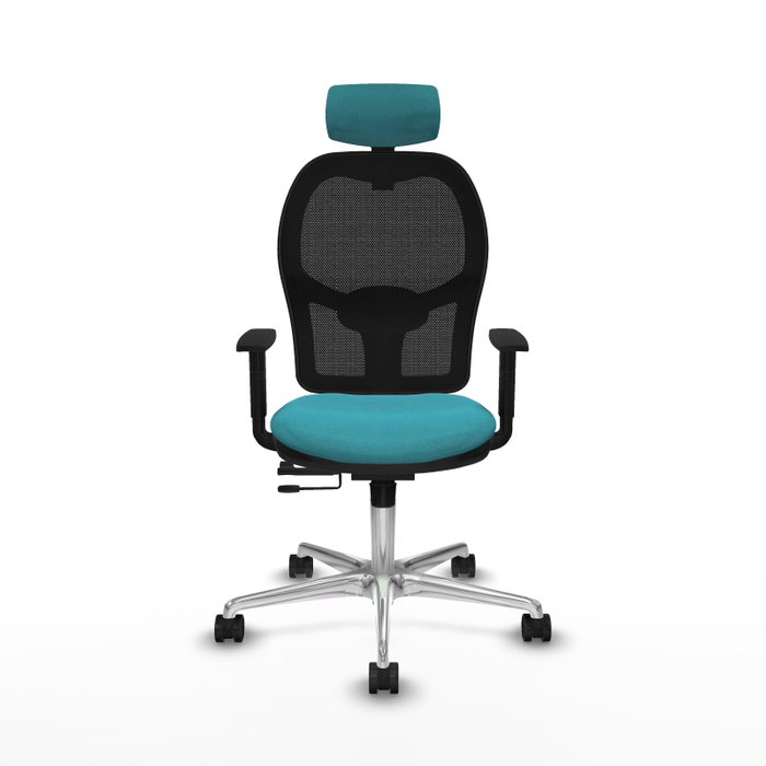 PIQUERAS Y CRESPO Silla de oficina Jorquera con mecanismo Sincro/Traslack, Turquesa y Negro