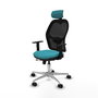 PIQUERAS Y CRESPO Silla de oficina Jorquera con mecanismo Sincro/Traslack, Turquesa y Negro