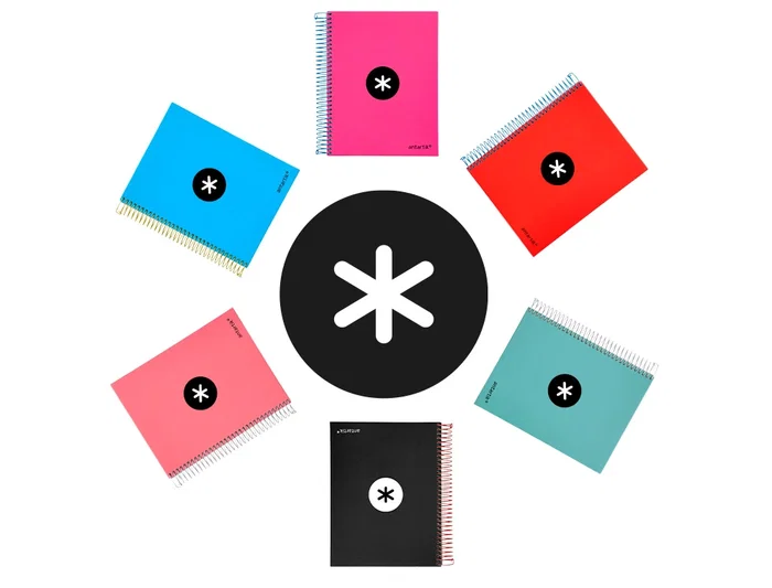 Antartik Cuaderno Espiral A5 Micro Tapa Forrada 120 Hojas 100g Papel Ultrasuave Colores Surtidos