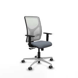 PIQUERAS Y CRESPO Silla de oficina Motilla con mecanismo Sincro, Gris y Blanco
