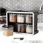 Hermia BNM-9172 Juego de Tarros de Especias Antracita 7 Piezas Organizador Cocina 550ml Plástico Libre BPA