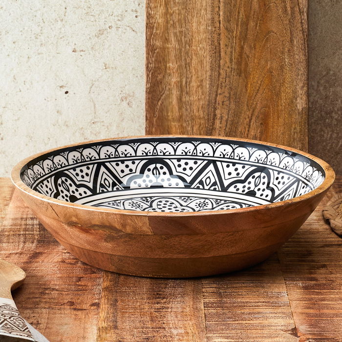 Home Deco Factory Ensaladera Dune Mirage Madera Negro 33 cm Home Deco Factory Ensaladera Dune Mirage Madera Negro 33 cm