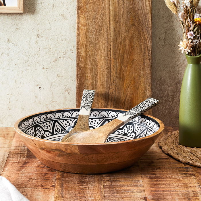 Home Deco Factory Ensaladera Dune Mirage Madera Negro 33 cm Home Deco Factory Ensaladera Dune Mirage Madera Negro 33 cm