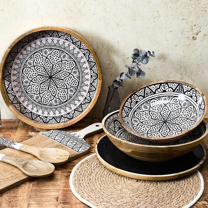 Home Deco Factory Ensaladera Dune Mirage Madera Negro 33 cm Home Deco Factory Ensaladera Dune Mirage Madera Negro 33 cm