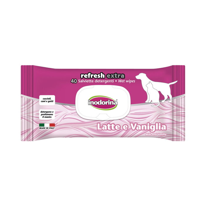 Toallitas Húmedas para Mascotas Inodorina REFRESH EXTRA Avainillado Toallitas Húmedas para Mascotas Inodorina REFRESH EXTRA Avainillado