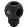 Corsair Hydro X Series XF Adaptador Y-splitter G1/4 pulgadas macho a 2x G1/4 pulgadas hembra Rotativo Negro