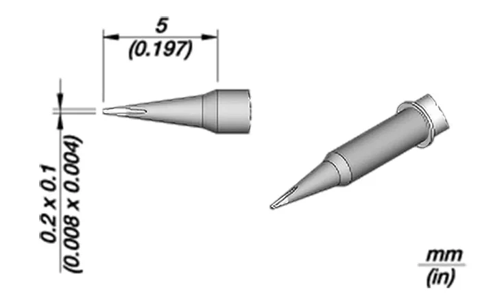 JBC TOOLS Punta de soldadura tipo destornillador Nano 0,2x0,1mm JBC TOOLS Punta de soldadura tipo destornillador Nano 0,2x0,1mm