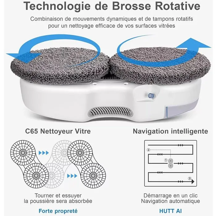 Hutt C7 Robot Limpiacristales con Función de Pulverización Control Inteligente