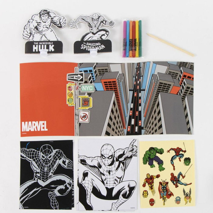 Cerdá Set Coloreable Mochila Spiderman Marvel Rojo