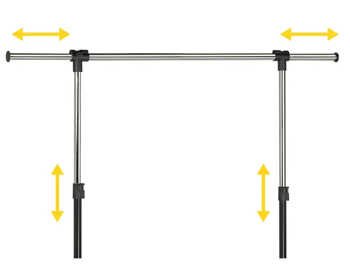 Unilux Perchero Extensible con Ruedas Giratorias Negro/Cromado