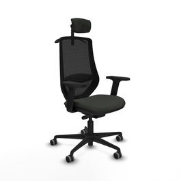 PIQUERAS Y CRESPO Silla de oficina Mardos con mecanismo Sincro/Traslack, Negro