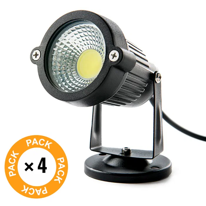 Pack 4 Focos LED Jardín 5W 450Lm 6000K 40.000H [SL-SL-C12-5W-CW-PK4-AP]