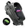 Rockbros B68 Bolsa para cuadro de bicicleta con bolsillo para teléfono, 1.7l - Negro