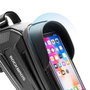 Rockbros B68 Bolsa para cuadro de bicicleta con bolsillo para teléfono, 1.7l - Negro