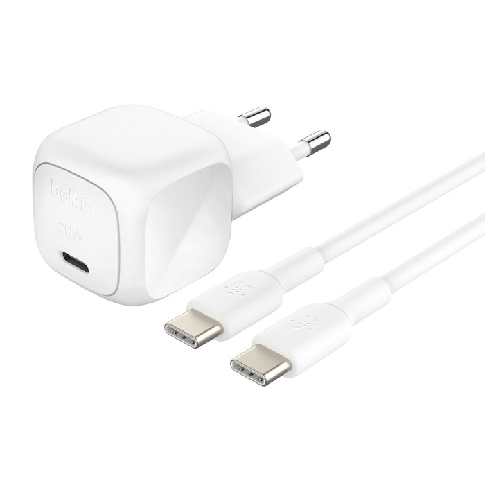 Belkin Boost Charge USB-C 20W con cable USB-C de 1m Blanco WCA009KQ1MWH-B6