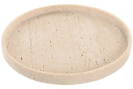 DKD Home Decor Bandeja de Decoración Resina Símil Travertino Beige 23x23x2 cm