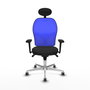PIQUERAS Y CRESPO Silla de oficina Jorquera con mecanismo Sincro, Negro y Azul