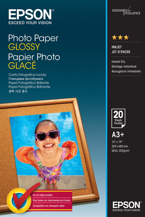 Epson Papel Photo Glossy A3+ 20 hojas 200 grs Epson Papel Photo Glossy A3+ 20 hojas 200 grs