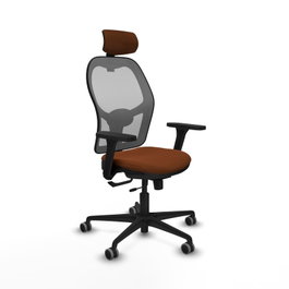 PIQUERAS Y CRESPO Silla de oficina Jorquera Marrón y Gris con mecanismo Sincro/Traslack y Brazos 3D