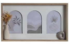 DKD Home Decor Marco Multifoto Blanco para 3 Fotos WHITE RAW
