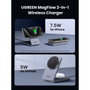 Ugreen W528 Cargador Inalámbrico 2 en 1 para iPhone y AirPods, Gris