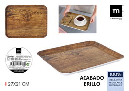 La Mediterranea Bandeja de Melamina Wood Brillo 27 x 21 cm (18 Unidades)denity_attributes_not_found