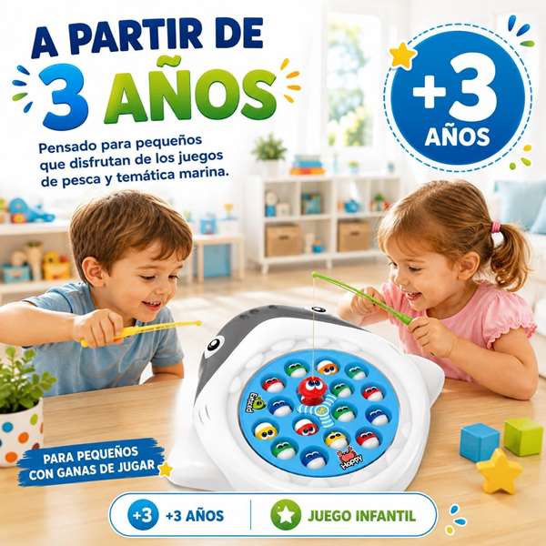 JugaToys Juego Pesca Tiburon con musica 31x30 cm