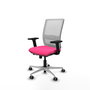 PIQUERAS Y CRESPO Silla de oficina Haches Rosa con respaldo de malla Blanco